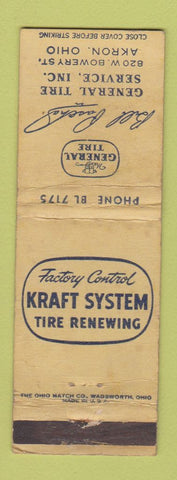 Matchbook Cover - General Tire Service Akron OH WORN