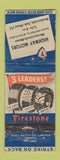 Matchbook Cover - Firestone Tires Mercury Lincoln Meteor Meadow Lake SK WORN