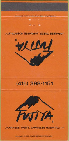 Matchbook Cover - Fujita Japanese Restaurant San Francisco CA 30 Strike