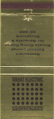 Matchbook Cover - Great Electric Underground San Francisco CA 30 Strike