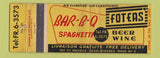 Matchbook Cover - Foters BBQ Spaghetti Trois Rivieres QC WEAR