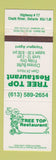 Matchbook Cover - Tree Top Restaurant Chalk River ON