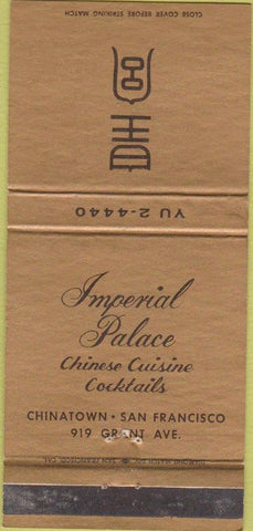 Matchbook Cover - Imperial Palace San Francisco CA Chinatown WEAR 30 Strike