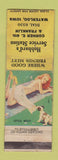 Matchbook Cover - Hubbard's Service oil gas Waterloo IA pinup WORN