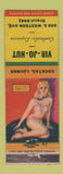 Matchbook Cover - Vir Jo Hut Bar pinup WEAR