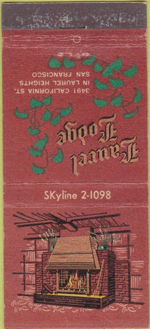 Matchbook Cover - Laurel Lodge San Francisco CA 21 Feature