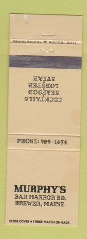 Matchbook Cover - Murphy's Restaurant Brewer ME WEAR