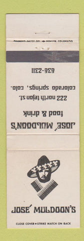 Matchbook Cover - Jose Muldoon's Colorado Springs