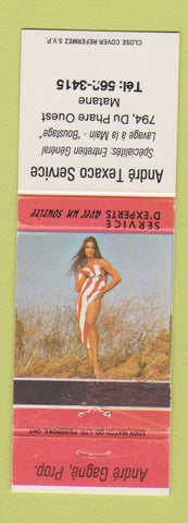 Matchbook Cover - Andre Texaco oil gas Matane QC pinup WEAR