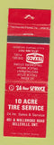 Matchbook Cover - 10 Acre Tire Service Texaco oil gas Belleville ON