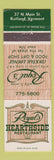 Matchbook Cover - Royal's Hearthside Restaurant Rutland VT