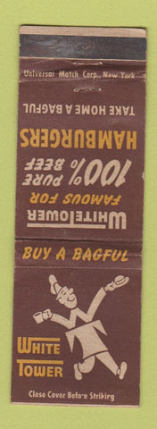 Matchbook Cover - White Tower Hamburgers WORN