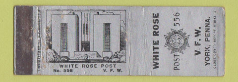 Matchbook Cover - VFW White Rose York PA WORN