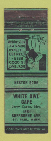Matchbook Cover - White Owl Cafe St Paul MN WORN