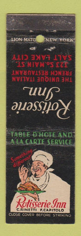 Matchbook Cover - Rotisserie Inn Salt Lake City UT