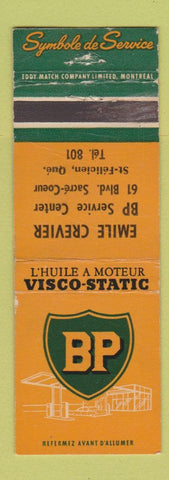 Matchbook Cover - BP oil gas Emile Crevier St Felicien QC WEAR