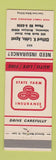 Matchbook Cover - State Farm Insurance Clifford Lehto Ishpeming MI