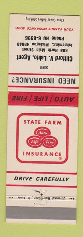 Matchbook Cover - State Farm Insurance Clifford Lehto Ishpeming MI