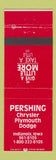 Matchbook Cover - Pershing Chrysler Dodge Plymouth Indianola IA