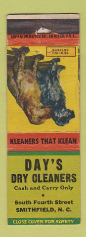 Matchbook Cover - Day's Dry Cleaners Smithfield NC WORN