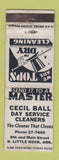 Matchbook Cover - Cecil Ball Dry Cleaners North Little Rock AR WEAR