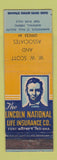 Matchbook Cover Lincoln National Life Insurance Minneapolis St Paul MN WW Scott