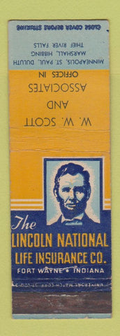 Matchbook Cover Lincoln National Life Insurance Minneapolis St Paul MN WW Scott