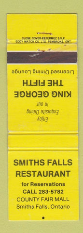 Matchbook Cover - Smith Falls Restaurant ON WEAR