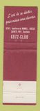 Matchbook Cover - Carol Bar Cabaret girlie Sainte Foy QC WEAR