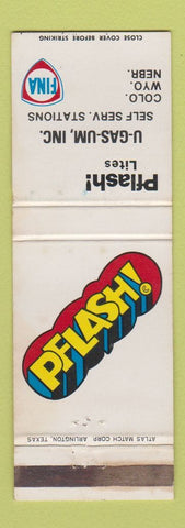 Matchbook Cover - Fina oil gas Pflash Colorado Wyoming WY NE Nebraska WEAR