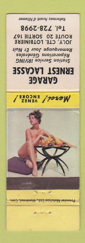 Matchbook Cover - Garage Ernest Lacasse Sortie QC pinup