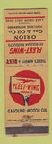 Matchbook Cover - Fleet Wing oil gas Lake Orion MI WORN