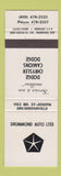 Matchbook Cover - Drummond Chrysler Dodge Drummondville QC