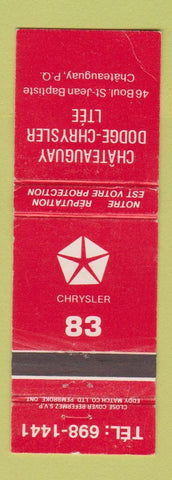 Matchbook Cover - Chrysler Dodge Chateauguay QC WEAR