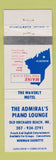 Matchbook Cover - Admiral's Piano Lounge Old Orchard Beach ME WEAR