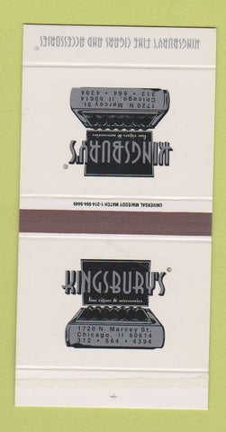 Matchbox - Kingsbury's Cigars Tobacco Chicago IL