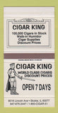 Matchbox - Cigar King Tobacco Skokie IL