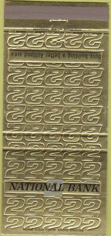 Matchbook Cover - 2nd National Bank Ashland Westwood KY 30 Strike
