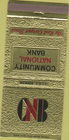Matchbook Cover - Community National Bank NO TOWN 30 Strike