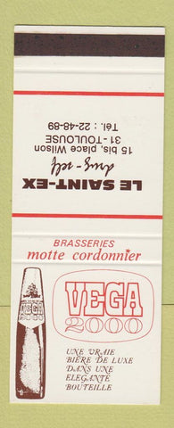 Matchbook Cover - Vega Beer Le Saint Ex Drug Toulouse France SAMPLE