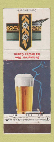 Matchbook Cover - Schweizer Bier Zurich Switzerland Hat WEAR