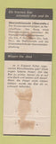 Matchbook Cover - Schweizer Bier Zurich Switzerland Hat WEAR