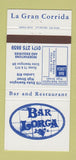 Matchbook Cover - Bar Lorga London UK England Estrella Domm Beer 30 Strike