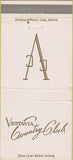 Matchbook Cover - Vestavia Country Club Birmingham AL WEAR 30 Strike