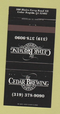 Matchbook Cover - Cedar Brewing Beer Cedar Rapids IA 30 Strike