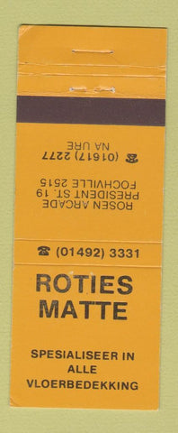 Matchbook Cover - Roties Matte Fochville South Africa Floor Coverings