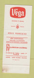 Matchbook Cover - Vega Beer Les Chais De La Ville Au Comte Pleslin France SAMPLE
