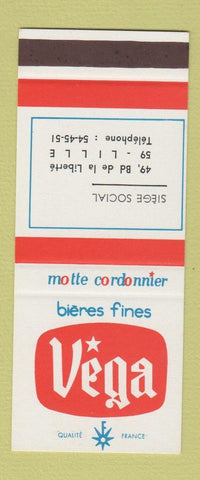 Matchbook Cover - Vega Beer Siege Social Lille France SAMPLE