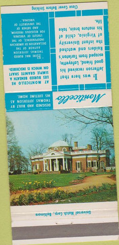 Matchbook Cover - Monticello Keller Jewelers Charlottesville VA 30 Strike