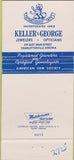 Matchbook Cover - Monticello Keller Jewelers Charlottesville VA 30 Strike